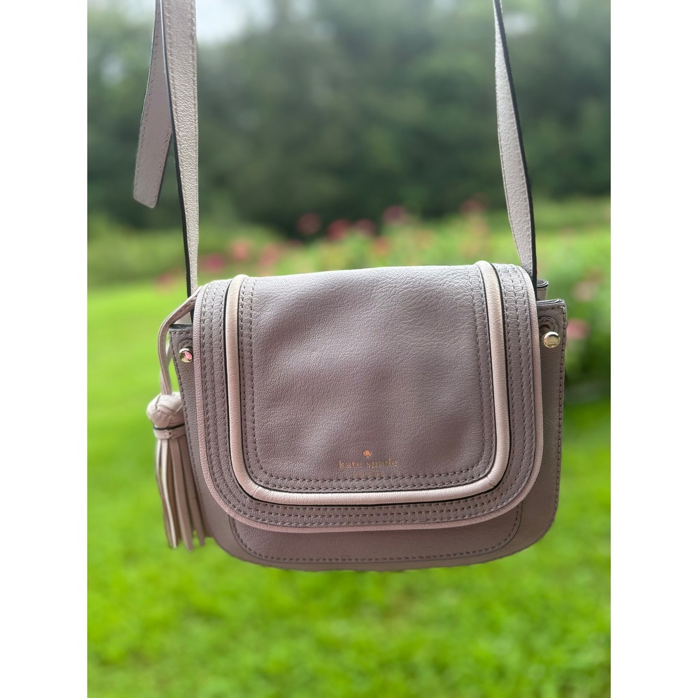 Kate Spade Pratt Street Rianne Crossbody Mortar Gray Pebbled Leather Bag
